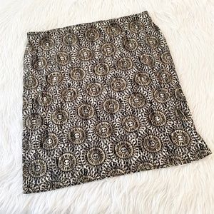J. Jill Monochrome Geometric Pencil Skirt